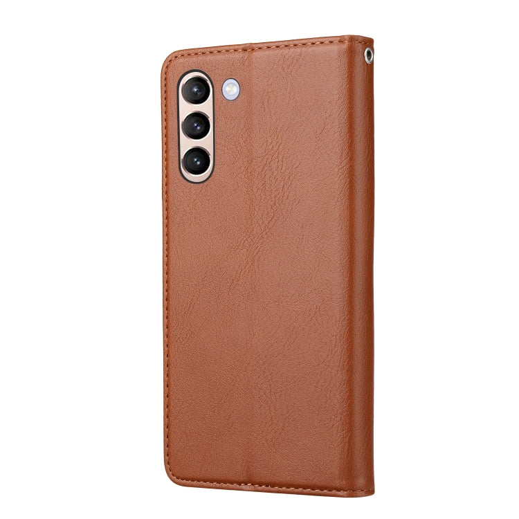 For Samsung Galaxy S23 5G Knead Skin Texture Horizontal Flip Leather Phone Case(Brown)