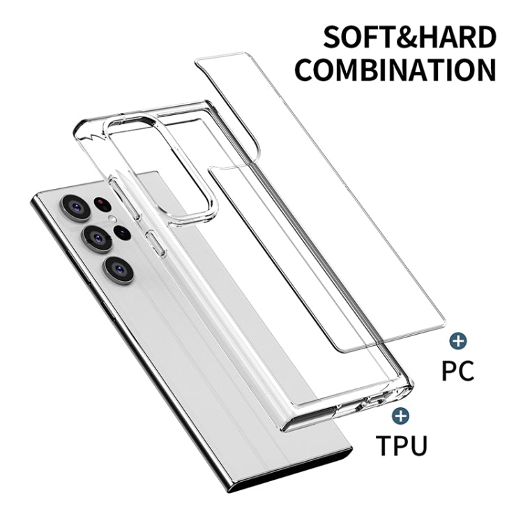 For Samsung Galaxy S23 Ultra 5G iPAKY Transparent PC + TPU Phone Case(Transparent Black)