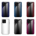 For Xiaomi 13 Texture Gradient Glass TPU Phone Case(Dark Blue)