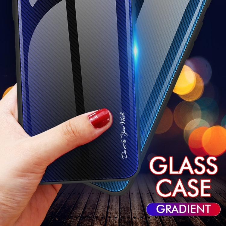 For Xiaomi 13 Texture Gradient Glass TPU Phone Case(Dark Blue)