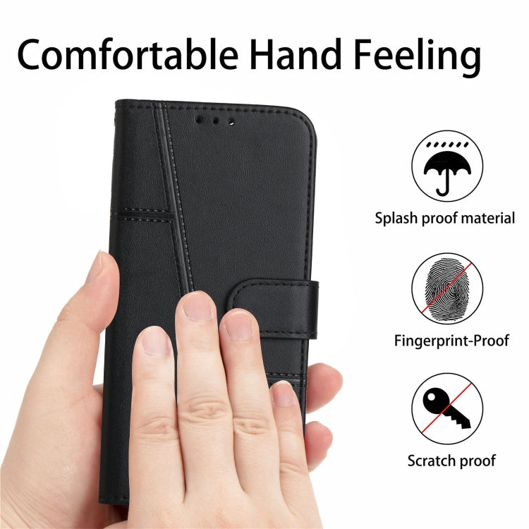 For Xiaomi 13 Stitching Calf Texture Buckle Leather Phone Case(Black)