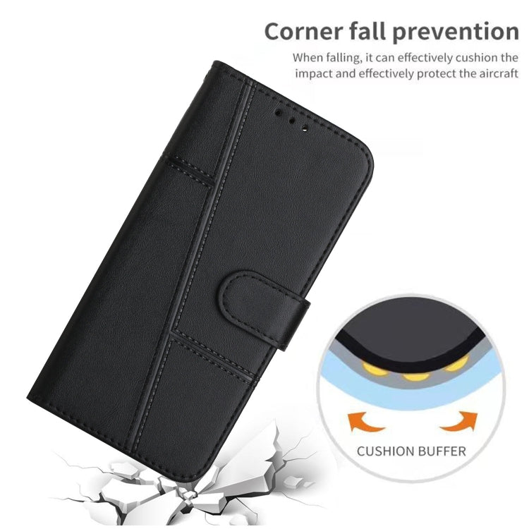 For Xiaomi 13 Stitching Calf Texture Buckle Leather Phone Case(Black)