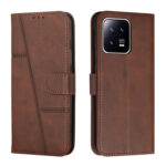 For Xiaomi 13 Stitching Calf Texture Buckle Leather Phone Case(Brown)