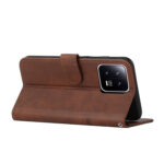 For Xiaomi 13 Stitching Calf Texture Buckle Leather Phone Case(Brown)