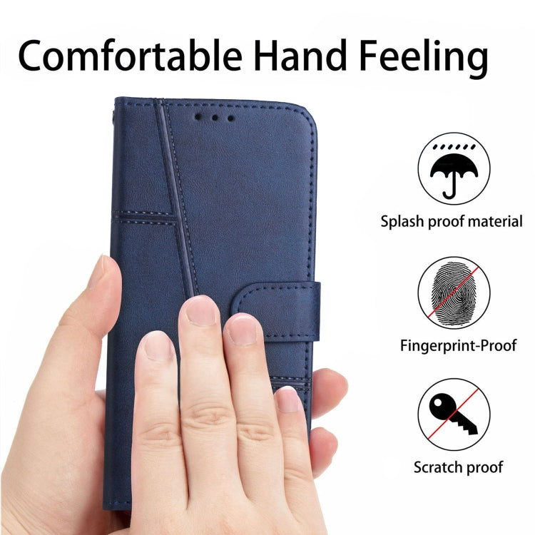 For Xiaomi 13 Stitching Calf Texture Buckle Leather Phone Case(Blue)