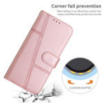 For Xiaomi 13 Stitching Calf Texture Buckle Leather Phone Case(Rose Gold)