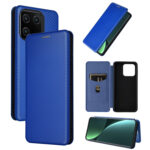 For Xiaomi 13 Carbon Fiber Texture Flip Leather Phone Case(Blue)