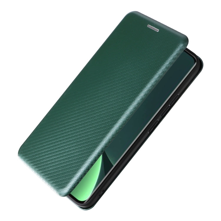 For Xiaomi 13 Carbon Fiber Texture Flip Leather Phone Case(Green)