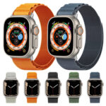 Nylon Loop Watch Band For Apple Watch Ultra 49mm / Series 8&7 45mm / SE 2&6&SE&5&4 44mm / 3&2&1 42mm(Orange)