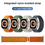 Nylon Loop Watch Band For Apple Watch Ultra 49mm / Series 8&7 45mm / SE 2&6&SE&5&4 44mm / 3&2&1 42mm(Black)