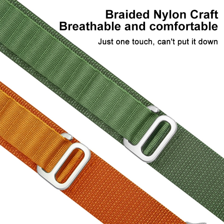 Nylon Loop Watch Band For Apple Watch Ultra 49mm / Series 8&7 45mm / SE 2&6&SE&5&4 44mm / 3&2&1 42mm(Orange)