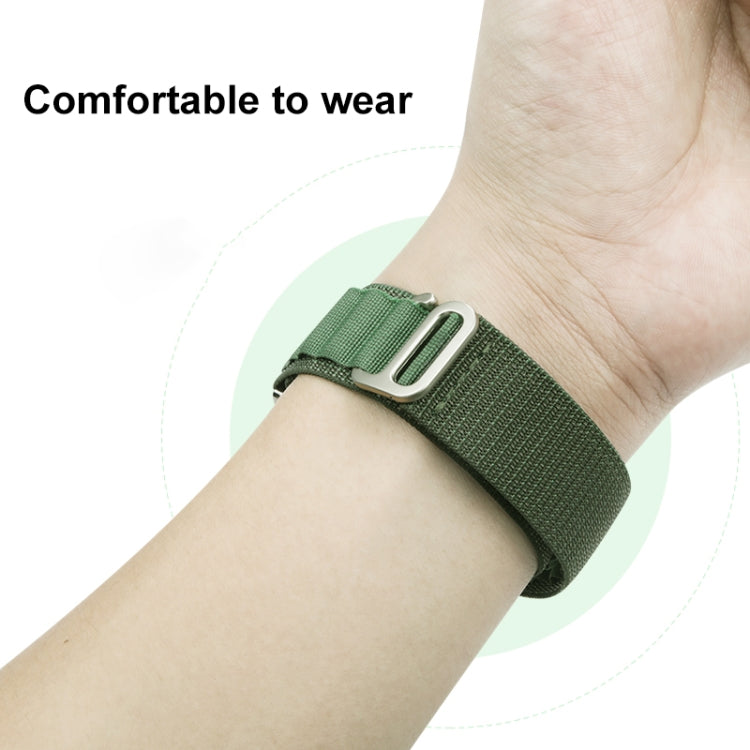 Nylon Loop Watch Band For Apple Watch Ultra 49mm / Series 8&7 45mm / SE 2&6&SE&5&4 44mm / 3&2&1 42mm(Army Green)