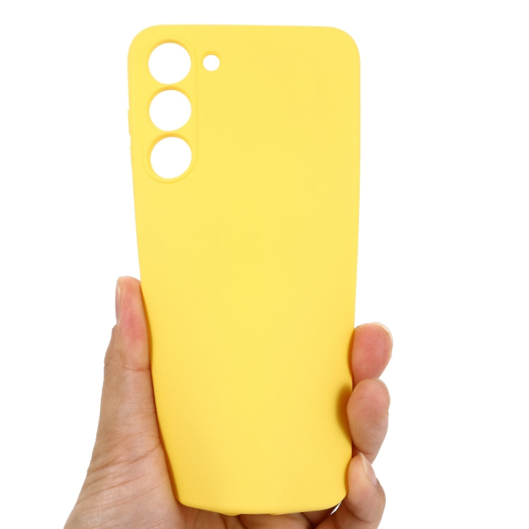 For Samsung Galaxy S23+ 5G Pure Color Liquid Silicone Shockproof Full Coverage Phone Case(Yellow)