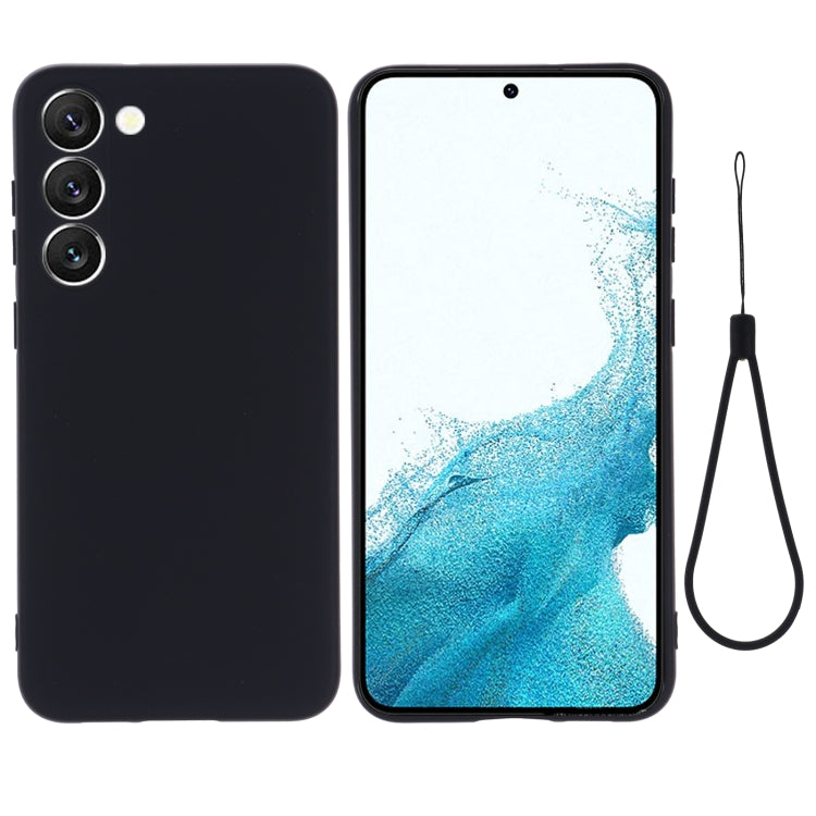 For Samsung Galaxy S23+ 5G Pure Color Liquid Silicone Shockproof Full Coverage Phone Case(Black)