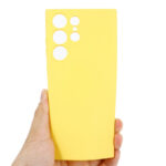 For Samsung Galaxy S23 Ultra 5G Pure Color Liquid Silicone Shockproof Full Coverage Phone Case(Yellow)