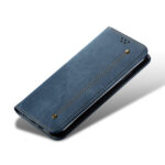 For Samsung Galaxy S23 Ultra 5G Denim Texture Leather Phone Case(Blue)