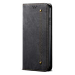 For Samsung Galaxy S23 Ultra 5G Denim Texture Leather Phone Case(Black)