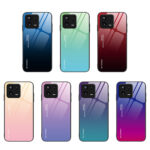 For Xiaomi 13 Gradient Color Glass Phone Case(Purple Red)