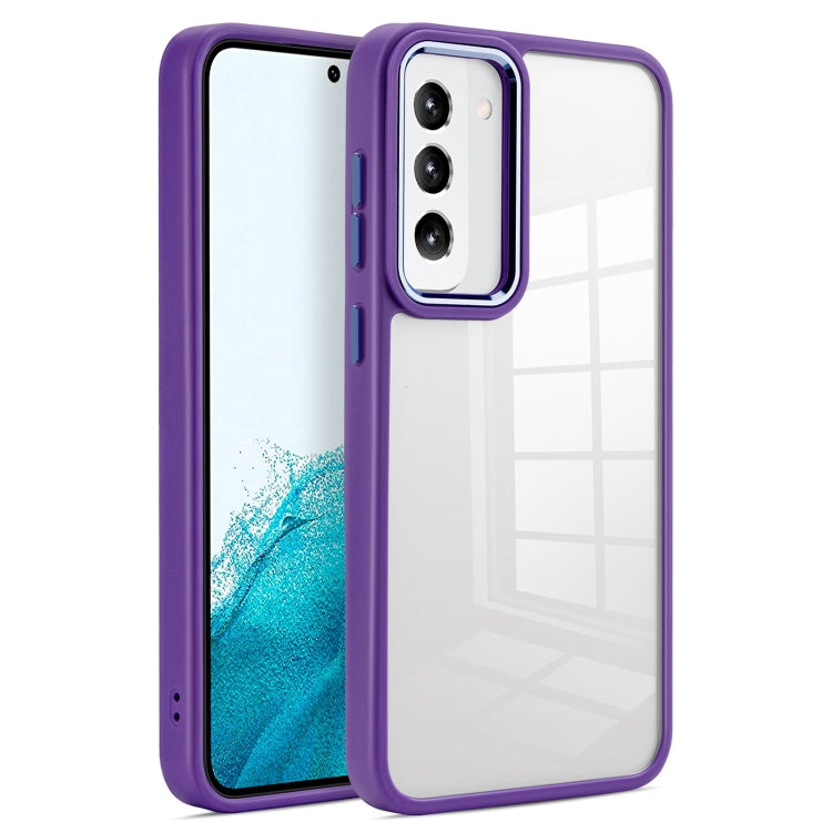 For Samsung Galaxy S23 5G Clear Acrylic Soft TPU Phone Case(Dark Purple)