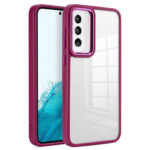 For Samsung Galaxy S23 5G Clear Acrylic Soft TPU Phone Case(Cherry Red)