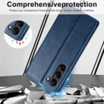 For Samsung Galaxy S23 5G LC.IMEEKE RFID Anti-theft Leather Phone Case(Blue)