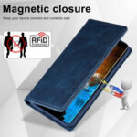 For Samsung Galaxy S23 5G LC.IMEEKE RFID Anti-theft Leather Phone Case(Blue)