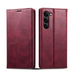 For Samsung Galaxy S23 5G LC.IMEEKE RFID Anti-theft Leather Phone Case(Red)