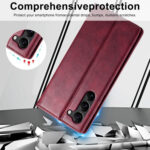 For Samsung Galaxy S23 5G LC.IMEEKE RFID Anti-theft Leather Phone Case(Red)