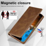 For Samsung Galaxy S23 5G LC.IMEEKE RFID Anti-theft Leather Phone Case(Brown)