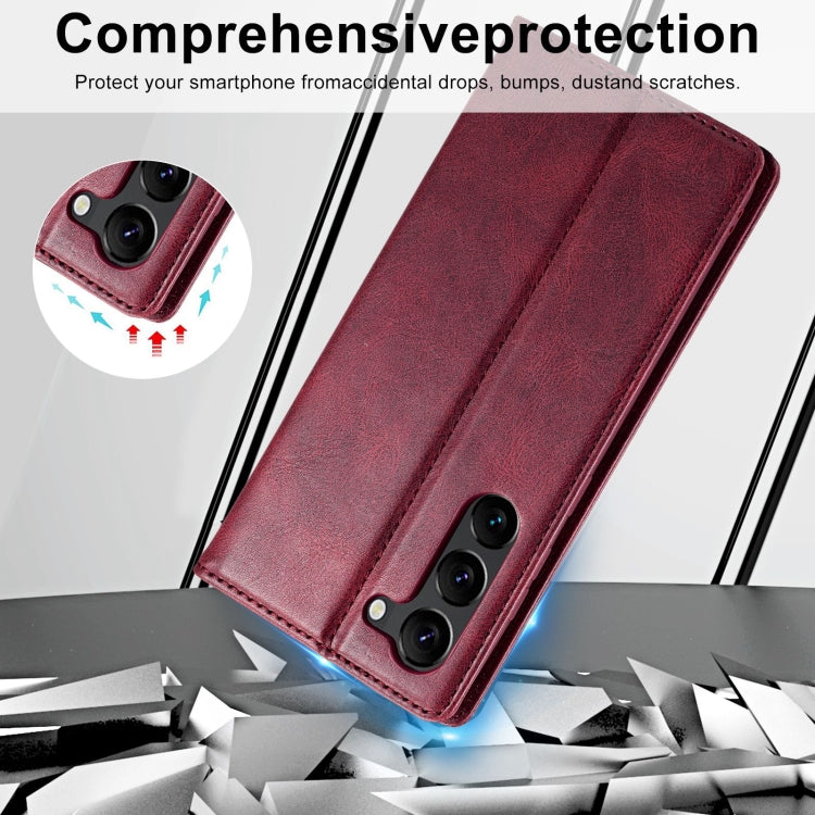 For Samsung Galaxy S23+ 5G LC.IMEEKE RFID Anti-theft Leather Phone Case(Red)