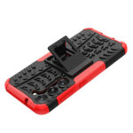 For Samsung Galaxy S23 5G Tire Texture TPU + PC Phone Case with Holder(Red)