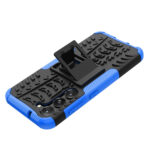 For Samsung Galaxy S23 5G Tire Texture TPU + PC Phone Case with Holder(Blue)