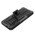 For Samsung Galaxy S23 5G Tire Texture TPU + PC Phone Case with Holder(Black)