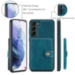 For Samsung Galaxy S23 5G JEEHOOD Retro Magnetic Detachable Wallet Phone Case(Blue)