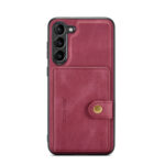 For Samsung Galaxy S23 5G JEEHOOD Retro Magnetic Detachable Wallet Phone Case(Red)