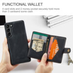 For Samsung Galaxy S23+ 5G JEEHOOD Retro Magnetic Detachable Wallet Phone Case(Black)