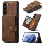 For Samsung Galaxy S23+ 5G JEEHOOD Retro Magnetic Detachable Wallet Phone Case(Brown)