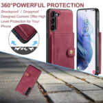 For Samsung Galaxy S23+ 5G JEEHOOD Retro Magnetic Detachable Wallet Phone Case(Red)