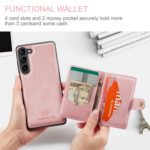 For Samsung Galaxy S23+ 5G JEEHOOD Retro Magnetic Detachable Wallet Phone Case(Pink)