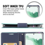 For Samsung Galaxy S23 5G GOOSPERY FANCY DIARY Cross Texture Leather Phone Case(Mint Green)