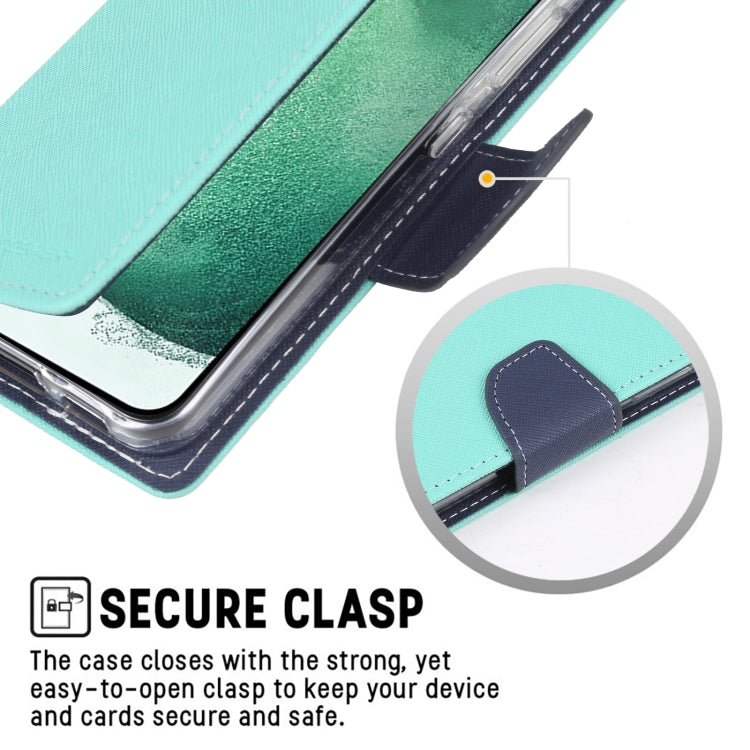 For Samsung Galaxy S23 5G GOOSPERY FANCY DIARY Cross Texture Leather Phone Case(Mint Green)