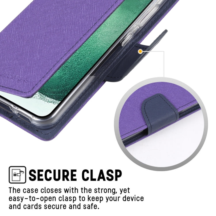 For Samsung Galaxy S23 5G GOOSPERY FANCY DIARY Cross Texture Leather Phone Case(Purple)