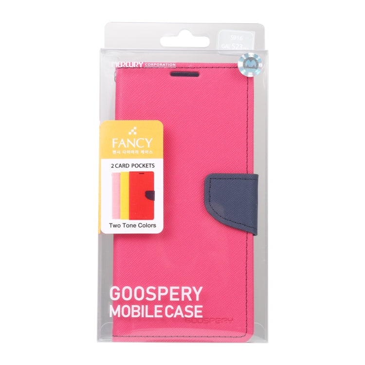 For Samsung Galaxy S23+ 5G GOOSPERY FANCY DIARY Cross Texture Leather Phone Case(Rose Red)