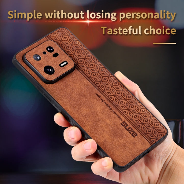 For Xiaomi 13 Pro AZNS 3D Embossed Skin Feel Phone Case(Brown)