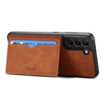 For Samsung Galaxy S23 5G Denior PU Single Card Slot Holder Phone Case(Brown)