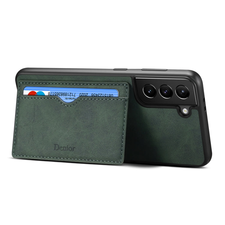 For Samsung Galaxy S23 5G Denior PU Single Card Slot Holder Phone Case(Green)