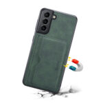 For Samsung Galaxy S23+ 5G Denior PU Single Card Slot Holder Phone Case(Green)