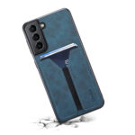 For Samsung Galaxy S23 5G Denior DV Elastic Card PU Back Cover Phone Case(Blue)