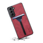 For Samsung Galaxy S23 5G Denior DV Elastic Card PU Back Cover Phone Case(Red)