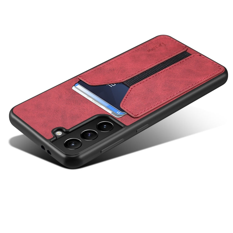 For Samsung Galaxy S23 5G Denior DV Elastic Card PU Back Cover Phone Case(Red)